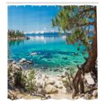 thumbnail image 3 of Ambesonne Romantic Shower Curtain, Tahoe Snowy Mountain, 69"Wx75"L, Pale Blue Green Eggshell, 3 of 5