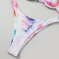 thumbnail image 5 of Odbmxy Womens Bathing Suits 2 Piece Underwire Halter Plus Size Swimsuits for Women Tie-Dye One Shoulder Holiday Swimwear,Purple S, 5 of 6