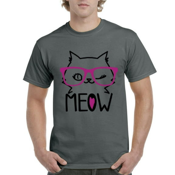 NIB - Men's T-Shirt Short Sleeve - Meow Cute Cat Kitty