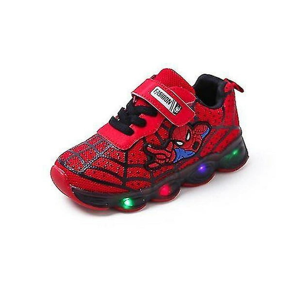 Kids Sports Shoes Spiderman Lighted Sneakers Children Led Luminous Shoes For Boys zhangyuxiang LED