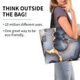thumbnail image 4 of Large Capacity Single Shoulder Shopping Bag 19.7×15.7×5.9in Main Pocket Large To Accommodate Your Daily Needs Can Be Portable Can Be A Single Shoulder Back Dark Grey And White Gold Marble, 4 of 8