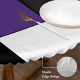 thumbnail image 4 of Purple Gray Round Fitted Table Cover Abstract Color Block Geometric Modern Waterproof Table Cloth with Elastic Edge Wipeable Tablecloth for Picnic Camping Party Fits 45"-54" Diameter, 4 of 8