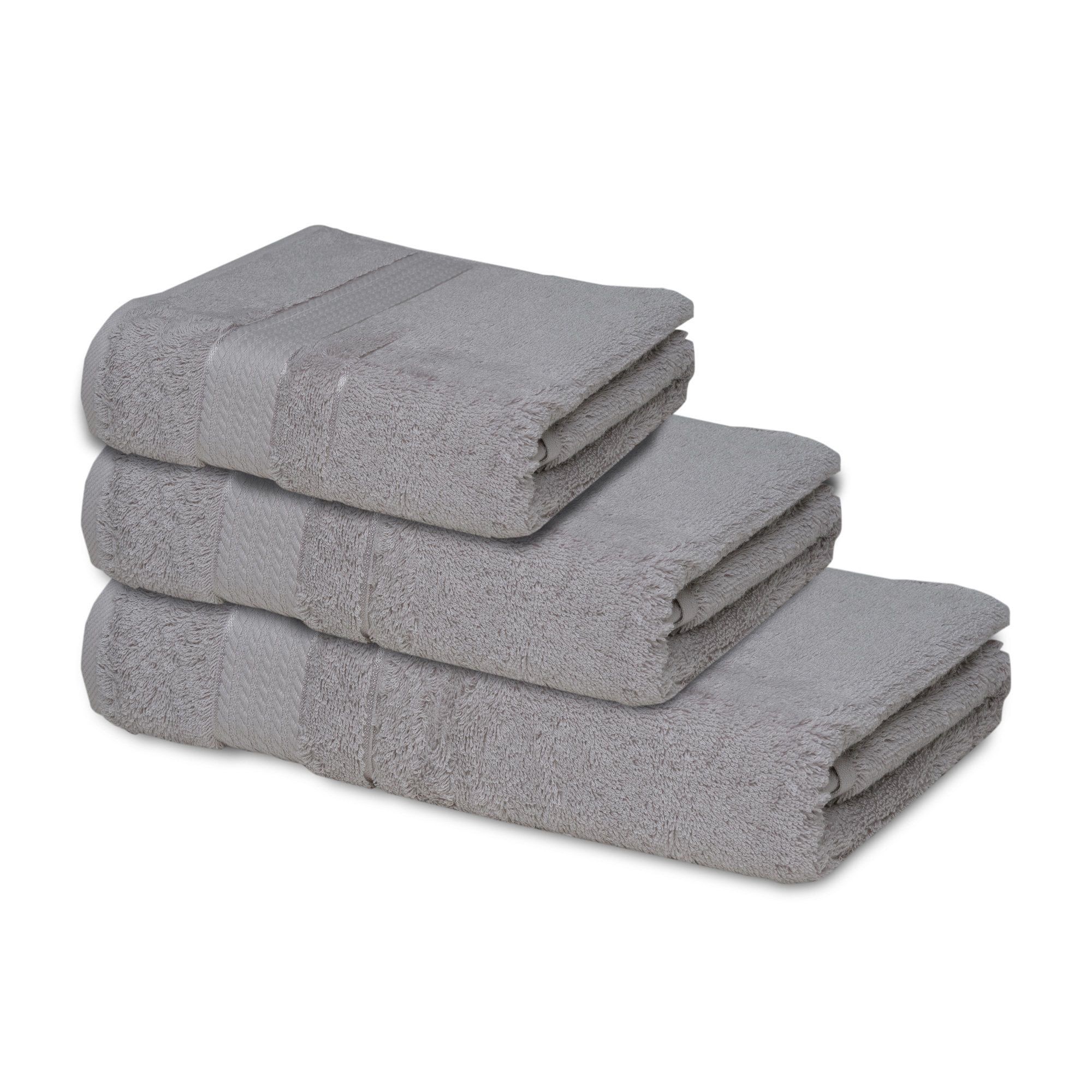 Melissa Linen Elegant Turkish Towels (Set of 3), Bath Towel, Hand Towel, Washcloth, Silver Gray