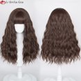 thumbnail image 2 of 60cm Long Hermione Granger Cosplay Wigs Yellow Light/Dark Brown Small Curly Heat Resistant Hair Halloween Woman Wigs + Wig Cap heqiyong LED, 2 of 2