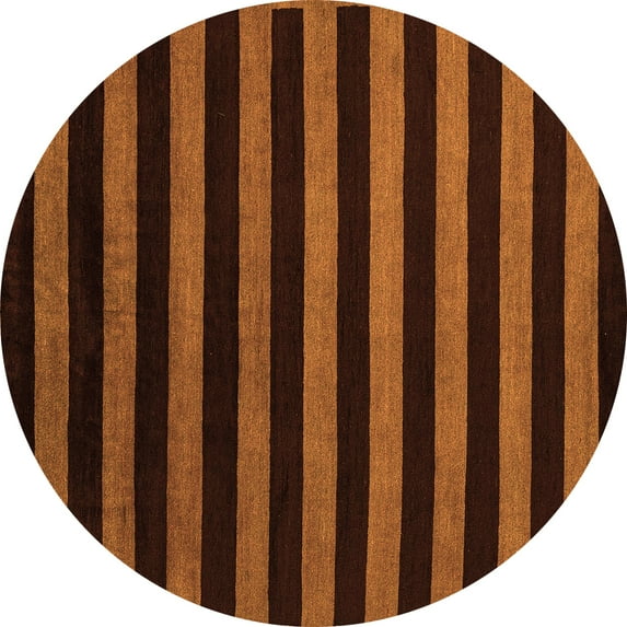 Ahgly Company Indoor Round Abstract Orange Modern Area Rugs, 6' Round