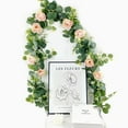 thumbnail image 5 of Taicans ‌6tf Realistic Eucalyptus Garland with White Roses - Fake Rose Flower Greenery Garland Floral Vines for Wedding Home Party Table Runner Decor,Lifelike Silk Flowers,Easy Hanging, 5 of 5