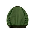 thumbnail image 4 of Faithtur Men's Bomber Flight Jacket Casual Patchwork Fall Winter Coats Zipper Closure Outwear, 4 of 5