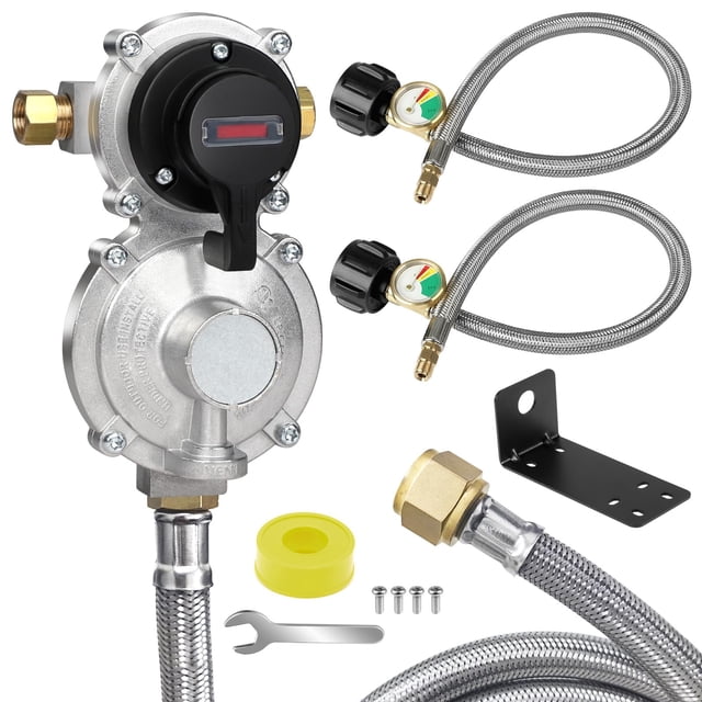 Regulador de gas propano NQN de 2 etapas con cambio automático para RV