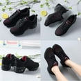 thumbnail image 6 of Womens Jazz Shoes Lace-up Sneakers Breathable Mesh Modern Dance Shoes Breathable Air Cushion Split-Sole Outdoor Dancing Shoes Platform Sneakers for Jazz Zumba Ballet Folk black pink 42, 6 of 7