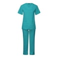 thumbnail image 3 of Alkepwun Scrub Sets for Women - Classic V-Neck Scrub Top with Jogger Scrub Pants - Comfortable Breathable Pocketed Short Sleeve Scrub Set - Stretch Anti-Wrinkle Medical Nurse Workwear, 3 of 6