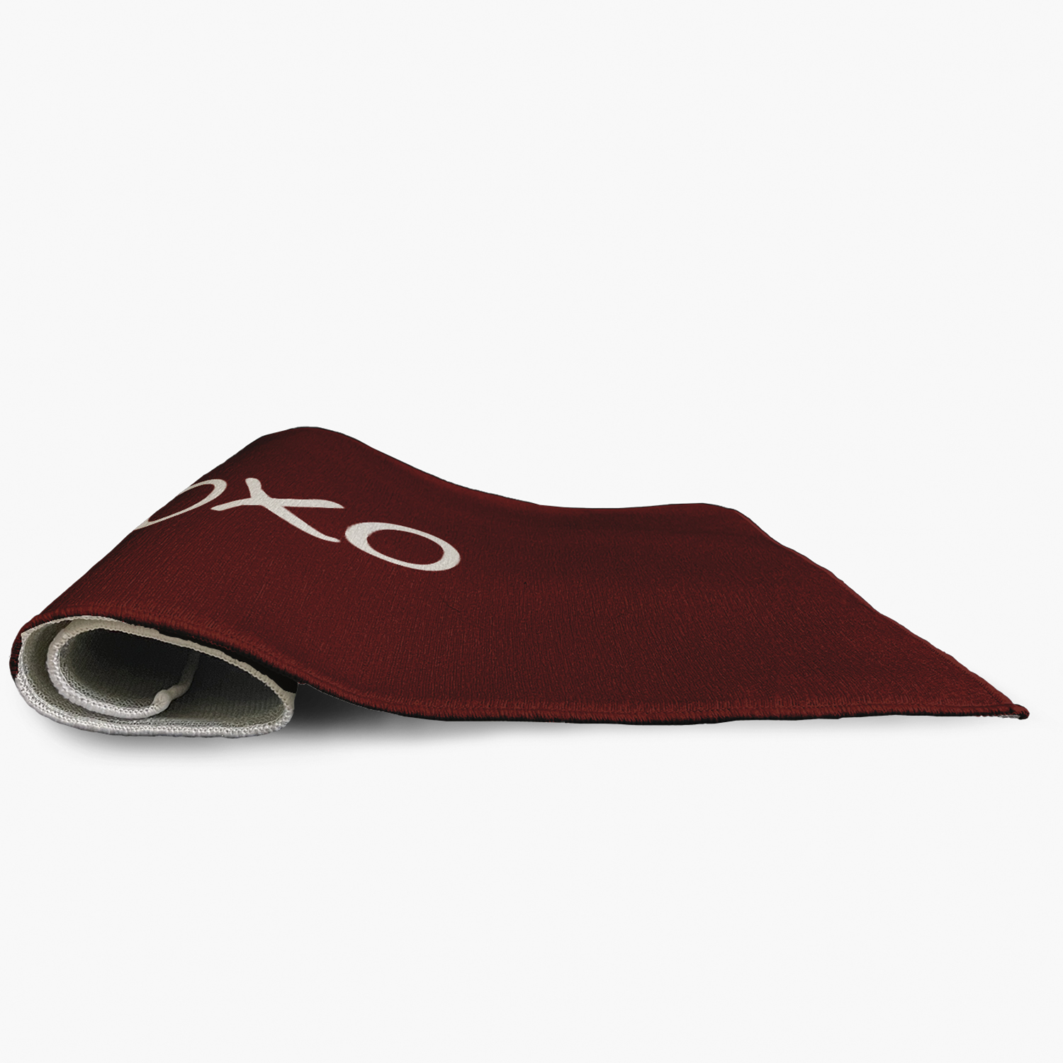 Simply Daisy 5' Round Maroon XOXO Valentines Chenille Indoor/Outdoor Rug
