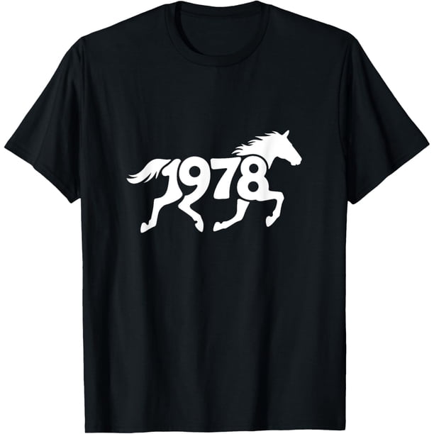 1978 Horse - Camiseta de arte de palabras personalizada del año del zodiaco chino