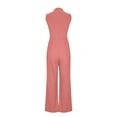 thumbnail image 6 of XuJwPNcy Womens Summer Elegant Jumpsuits Dressy Work Outfits Sleeveless Mock Neck Wide Leg Pants Rompers with Pockets, 6 of 7