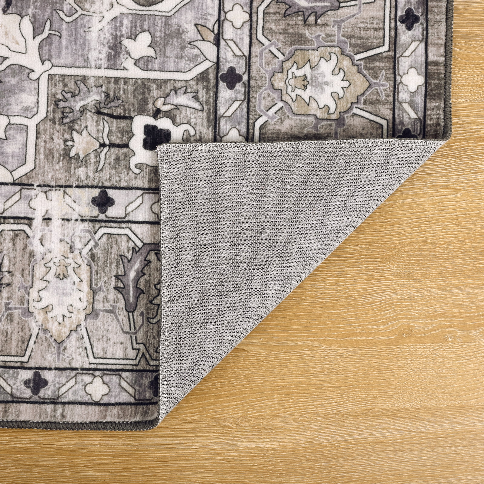 Ileading 5'x8' Boho Area Rug for Living Room, Non Slip Machine Washable Rugs Vintage Floor Carpet for Bedroom Dinning Room Kitchen, Brown