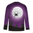 thumbnail image 4 of Nmnitkp Mens Long Sleeve Tee Shirts High-Quality Fabric Casual Round Neck Long Sleeve Pullover Halloween Printed T-Shirt Blouse Tops Purple,M, 4 of 5