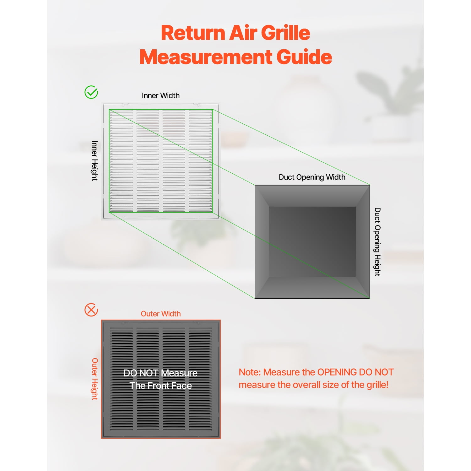 KFFKFF Air Filter Grille, Suitable for W20 x H20 Inch Duct Opening, Filter Excluded, Wall-Mounted Air Vent Cover, Powder-Coated Steel Air Grill with Removable Face/Door for 1 inch Filters