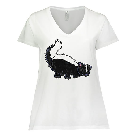 Inktastic Animals Cute Skunk Women's Plus Size V-Neck T-Shirt