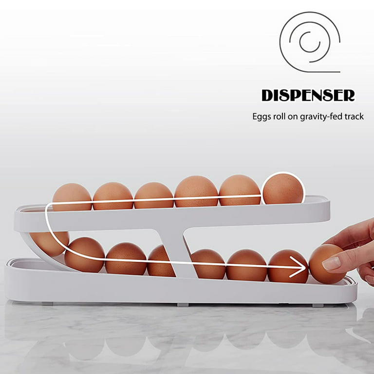 Egg Holder For Refrigerator Automatically Rolling Egg Storage Container 2  Tier
