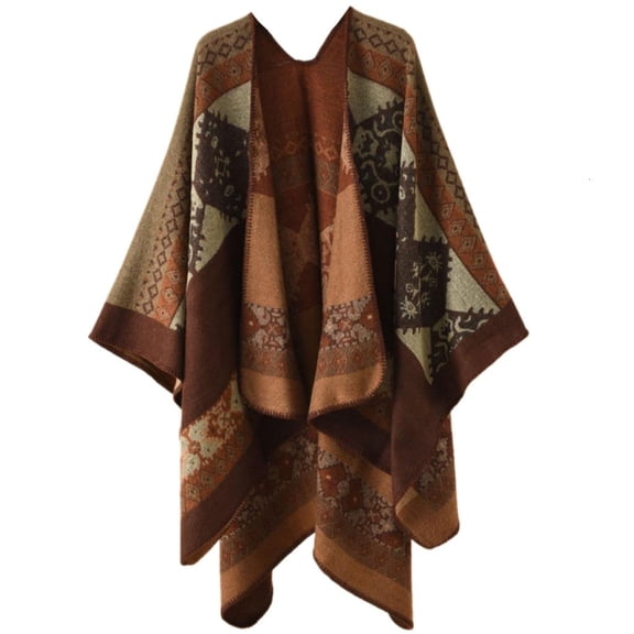 Ywmsfl Ethnic Shawl Wrap for Vacation Geometric Scarf Wrap Warm Windproof Reversible Capes Cloak Travel Vacation Shawl Scarf