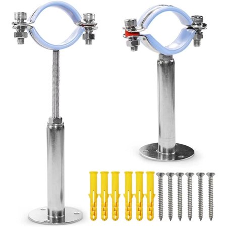304 Stainless Steel Mount Pipe Supports Wall Mount Ceiling Adjustable Ceiling Pipe Bracket Clamp Pipe Strap for Dia (70-76mm)(100+100mm)(2-1/2 inch)Pipe Tube 2pcs