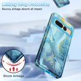 thumbnail image 3 of CASEFIV for Google Pixel 7 Pro Case,Marble Pattern 3 in 1 Heavy Duty Shockproof Full Body Rugged Protective Women Girl Covers for Google Pixel 7 Pro (2022),Blue, 3 of 8
