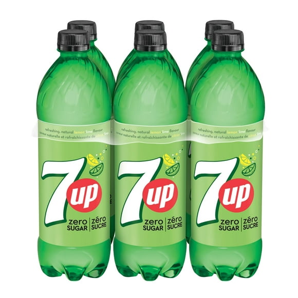 7UP Zero Soft Drink, 710 mL Bottles, 6 Pack, 6x710mL