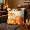 thumbnail image 1 of Fundas de almohada para Acción de Gracias 17,7x17,7 pulgadas - Fundas decorativas de calabaza otoñal, tela de algodón suave con cremallera oculta para sofá y decoración del hogar, 1 of 6