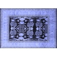 thumbnail image 1 of Ahgly Company Machine Washable Indoor Rectangle Oriental Blue Industrial Area Rugs, 4' x 6', 1 of 4
