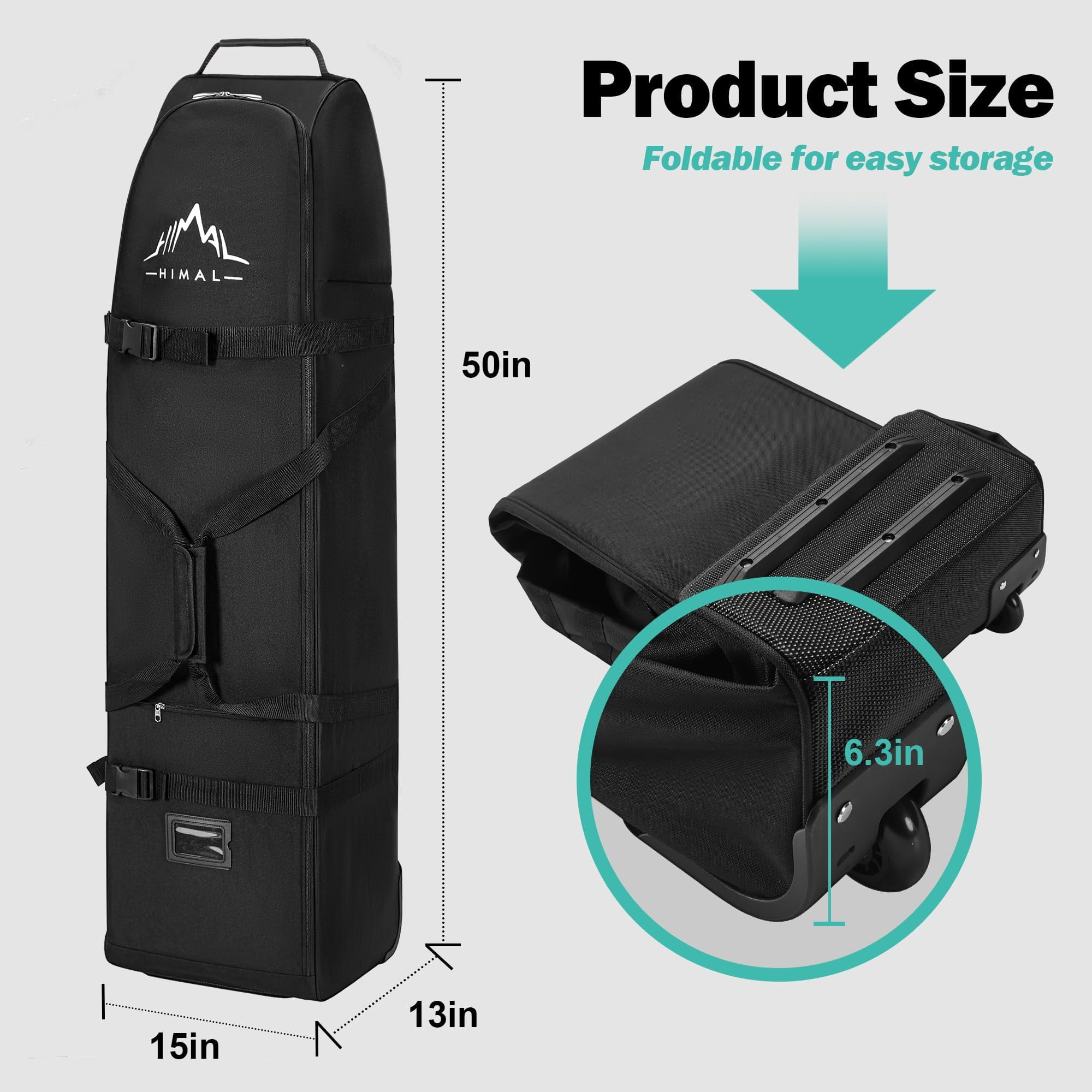 Soft-sided Golf Travel Bag With Wheels - Heavy Duty 600d Polyester Oxford Wear-resistant  Excellent Zipper Universal Size
