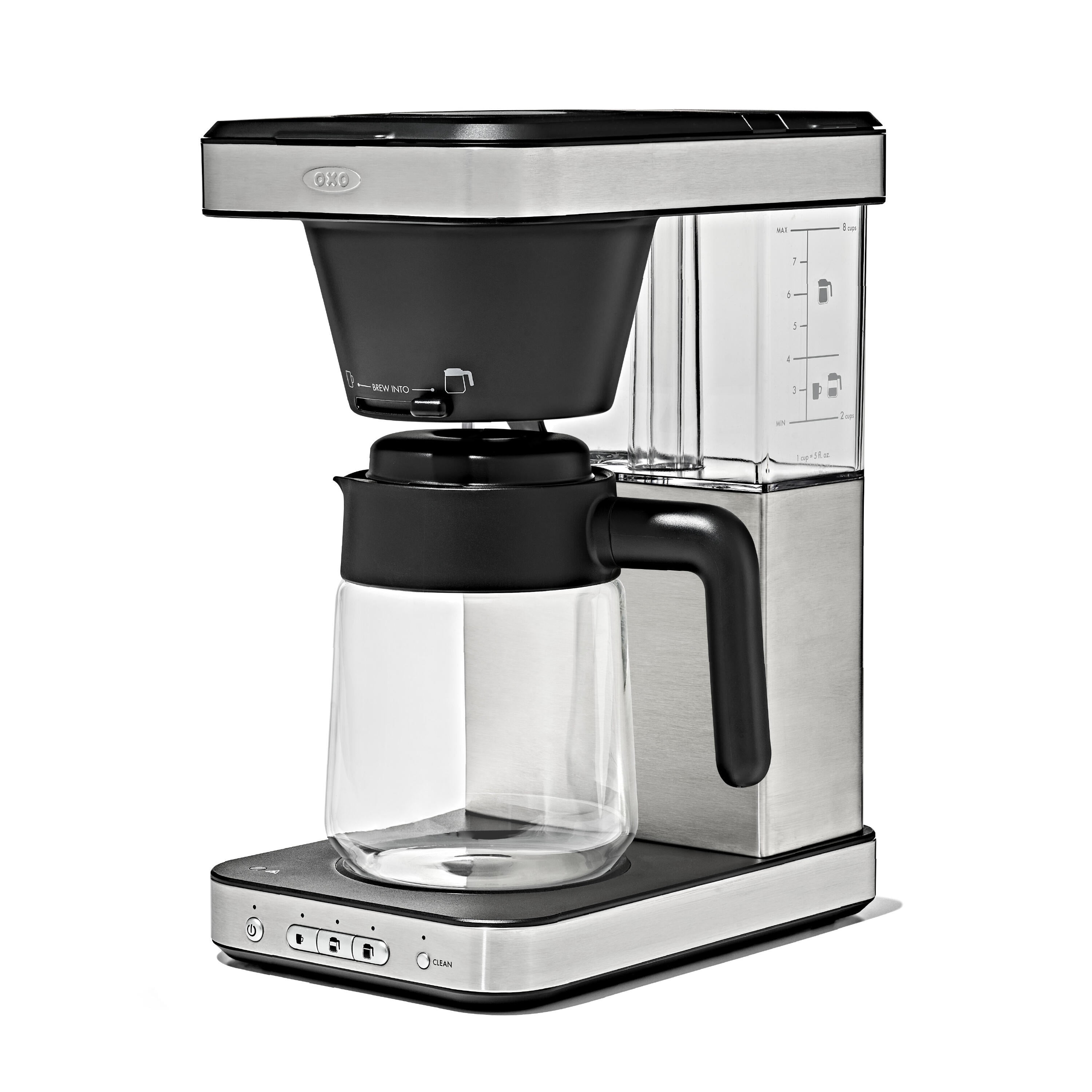 OXO Brew 8‑Cup Coffee Maker with Podless Single‑Serve and Glass Carafe