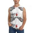 thumbnail image 3 of Uemuo Moose Kissing Under Mistletoe Pattern Men's Sleeveless T-Shirt,Muscle Athletic Tank Top, Moisture-wicking Quick-dry Breathable Classic Tee Top for Gym Run Outdoor Sports-X-Large, 3 of 8