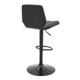 thumbnail image 4 of HomeRoots 476794 44 x 17 x 20 in. Gray Faux Leather & Iron Swivel Adjustable Height Bar Chair, 4 of 5
