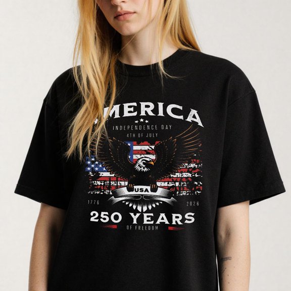 FLXDiy Women's USA Themed T-Shirt Short Sleeve Graphic S-4XL