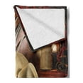 thumbnail image 2 of Western Soft Flannel Fleece Throw Blanket, American West Rodeo Elements with Antique Supplies Retro Artwork Photo, Cozy Plush for Indoor and Outdoor Use, 60" x 80", Brown Beige, by Ambesonne, 2 of 5