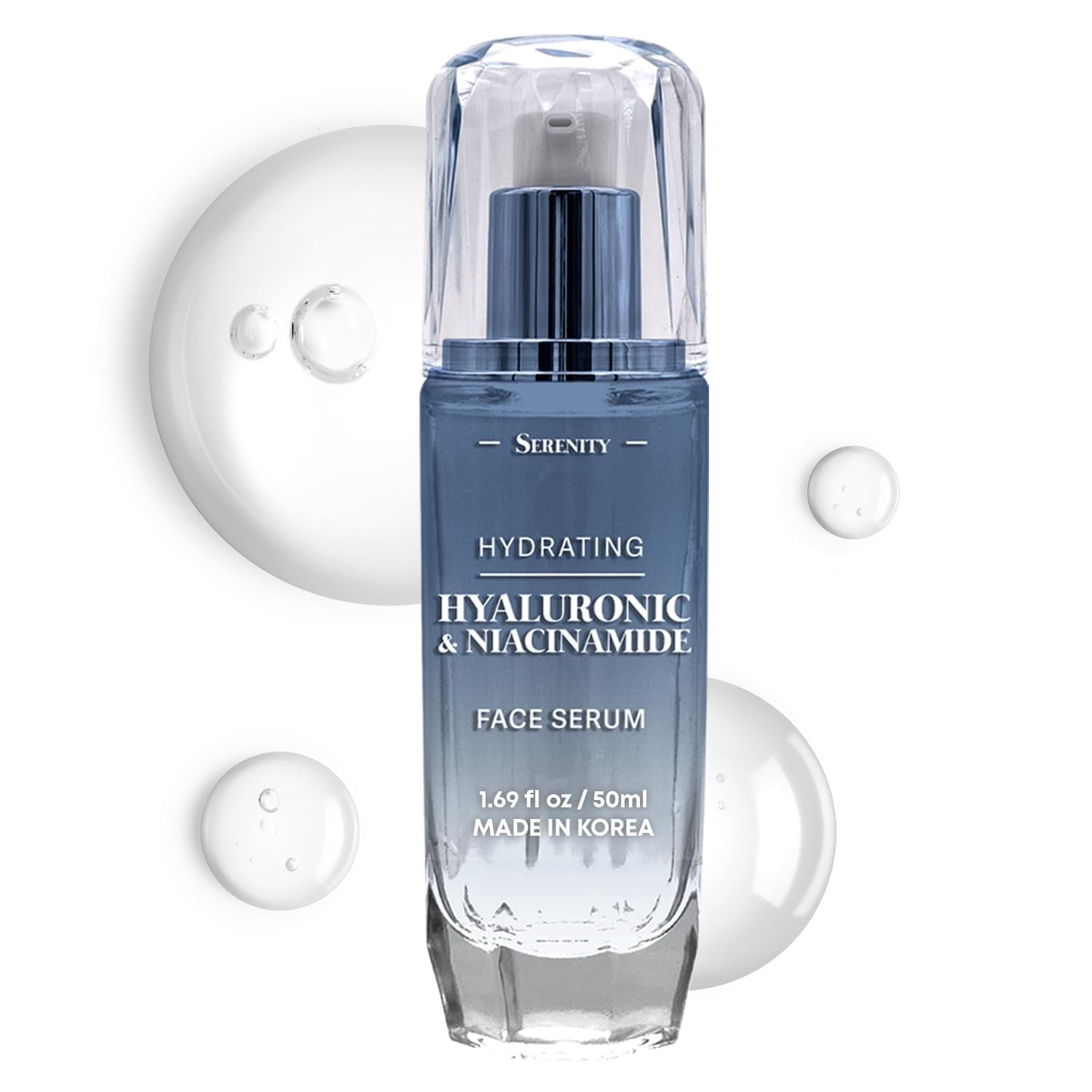 Serenity Dew Hyaluronic Acid & Niacinamide Face Serum - Dermatologist Tested Anti-Aging Korean Skin Care - Ultra Hydrating, Cools, Soothes & Improves Tone and Texture Vegan Clean Beauty - 1.69 Fl Oz