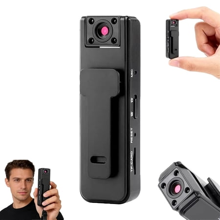 Ultra HD 2-in-1 Sports Video & Audio Recorder 1080P Wearable Body Camera with 180&deg; Rotating Lens Night Vision and Clip-On Design for Cycling Travel and Outdoor Use