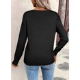 thumbnail image 5 of DOKOTOO Sweaters for Women Knit Hollow Out Crochet Sweater Lightweight V Neck Long Sleeve Fall Pullover Tops, 5 of 10