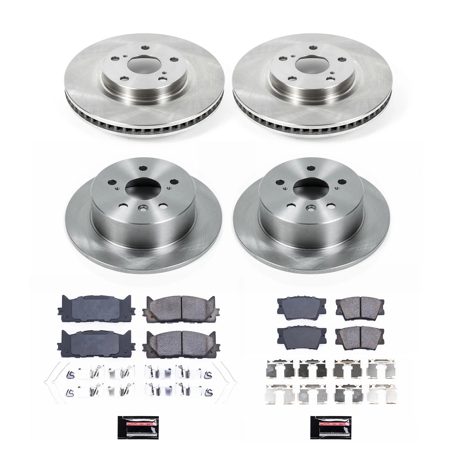 Power Stop Front and Rear Stock Replacement Brake Pad and Rotor Kit KOE6480