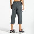 thumbnail image 3 of MASKERT Women's Capri Pants-Lightweight Quick Dry Cargo Hiking Capris Travel Casual Cropped Pants Zipper Pockets Dark Gray（Size XS-XXXL）, 3 of 8