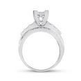thumbnail image 2 of Sterling Silver Womens Round Diamond Rectangle Cluster Bridal Wedding Engagement Ring 1/2 Cttw, 2 of 4