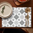 thumbnail image 5 of Pawprints Argyle Summer Placemats Table Placemats Set Of 4-Linen Kitchen Washable Placemats Table Mats 12x18 Inch Non-Slip Heat Resistant, 5 of 5
