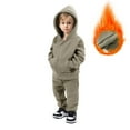 thumbnail image 2 of TJAZFJPA Aesthetic Hoodies Kids Clothes Sets Children's Sports Suit Boys and Girls Hoodie Set Plus Warm Long Sleeve Two Piece Clothes Fuzzy Hoodie White Sweatshirt 12-24 Months, 2 of 3