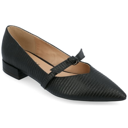 

Journee Collection Womens Cait Textured Material Slip On Mary Jane Flats