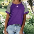 thumbnail image 5 of WEAIXIMIUNG T-Shirts pour Femmes Pack Coupe Ample Haut Raglan Color Block T-Shirts Manches Courtes Col Rond Blouse Décontractée, 5 of 5