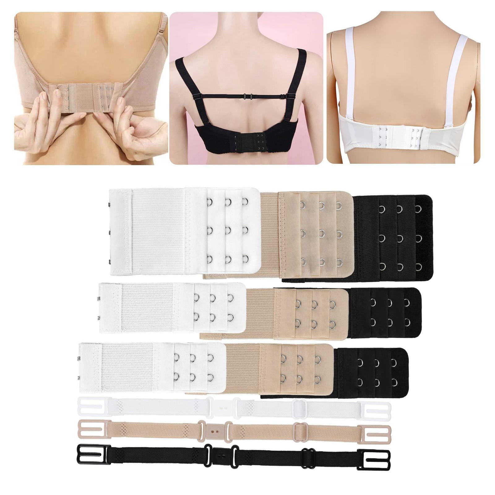 Extension Soutien-Gorge 3 Ou 2 Rangs Crochets - Noir, Blanc, Rose - Pour Tous Modèles - Confort Assuré