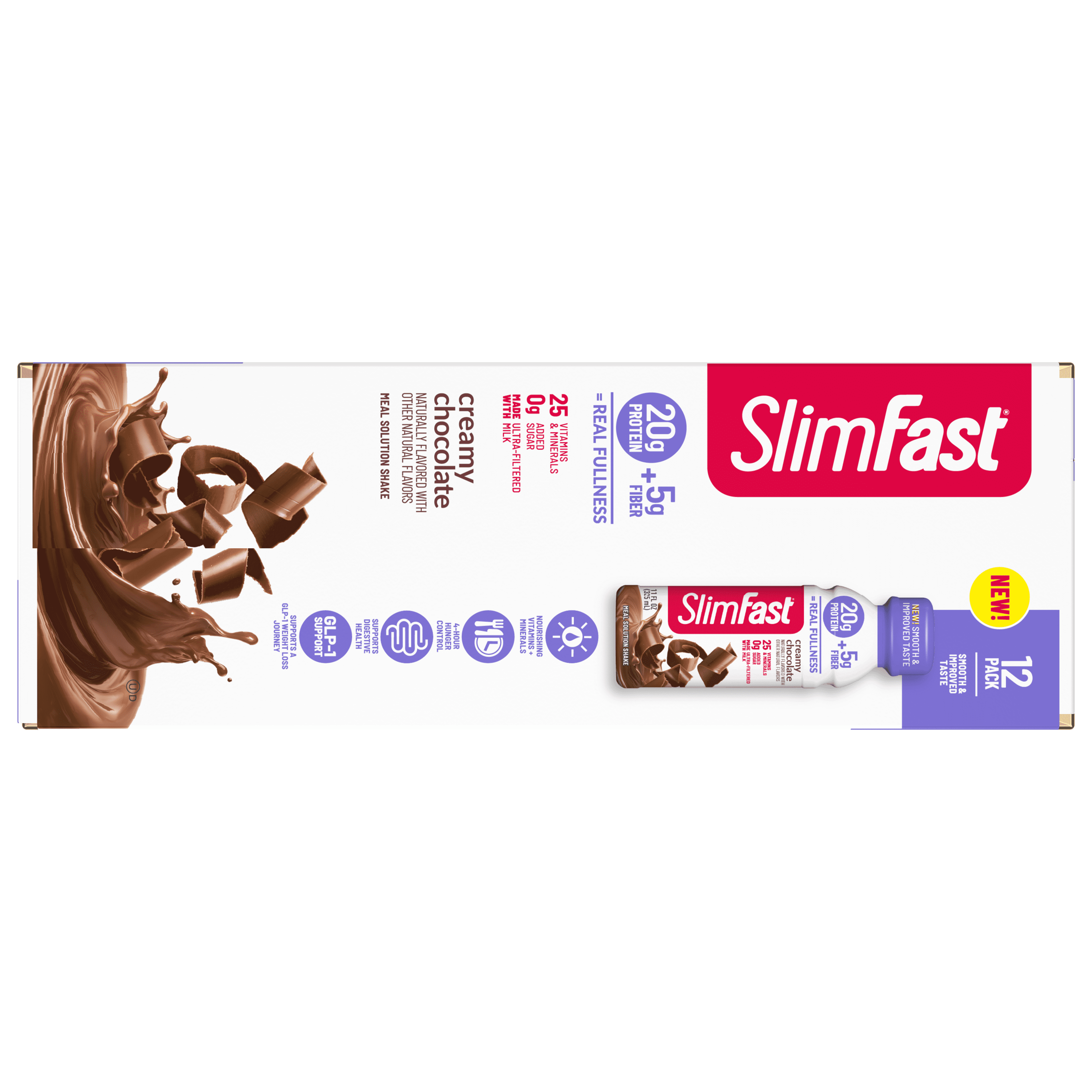 SlimFast High Protein 20g Ready To Drink Meal Replacement Shake Creamy Chocolate, 11oz, 12ct