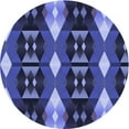 thumbnail image 1 of Ahgly Company Machine Washable Indoor Round Transitional Light Slate Blue Area Rugs, 7' Round, 1 of 7