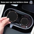 thumbnail image 4 of Yazoeia 2 Pack Bling Car Cup Coaster, 2.75 Inch Rhinestone Silicone Auto Cup Holder Insert Coaster, Anti Slip Crystal Soft Rubber Cup Pad, Universal Vehicle Accessories for Women CJC912-115000, 4 of 6