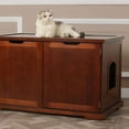 thumbnail image 3 of Merry Products Pet Cat Washroom Bench with Removable Partition Wall, Walnut, 3 of 12