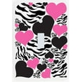 thumbnail image 2 of Zebra Print Hearts Light Switch Plate Covers / Childrens Wall Decor in Hot Pink and Black, 2 of 2
